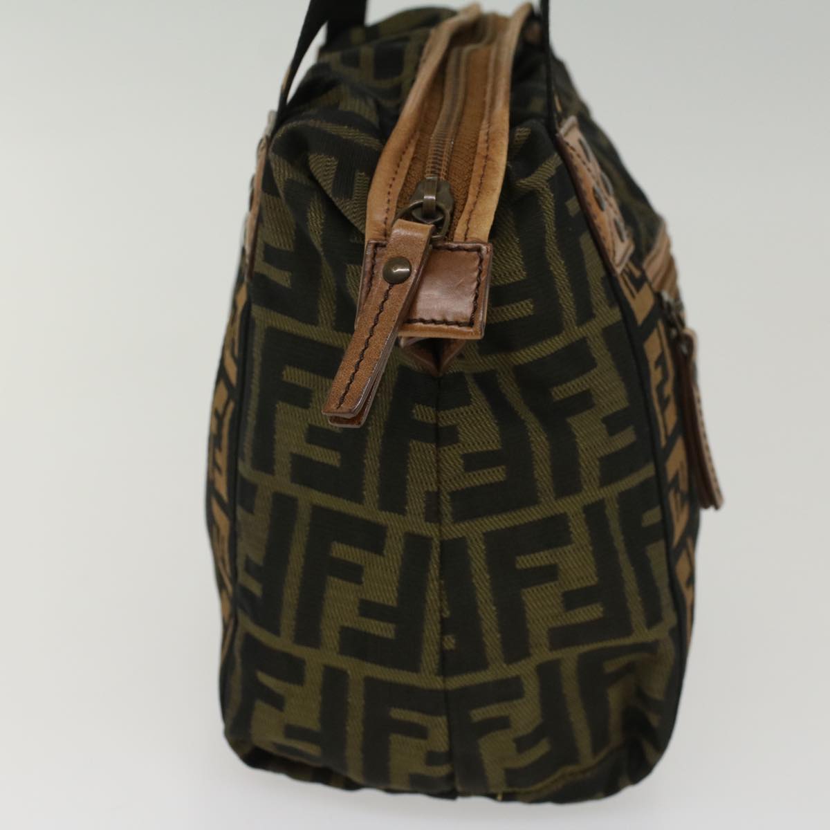 FENDI Zucca Canvas Hand Bag Black Brown fm2664