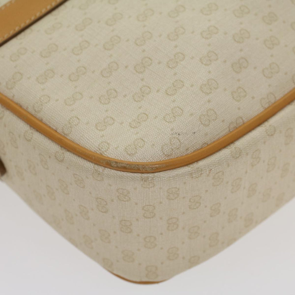 GUCCI Micro GG Canvas Shoulder Bag PVC Leather White 001 123 0439 fm2775