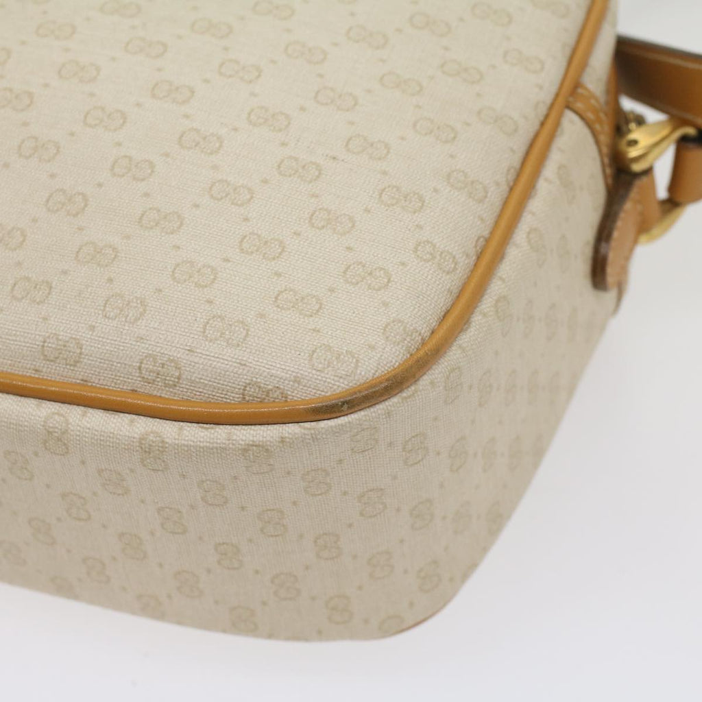 GUCCI Micro GG Canvas Shoulder Bag PVC Leather White 001 123 0439 fm2775