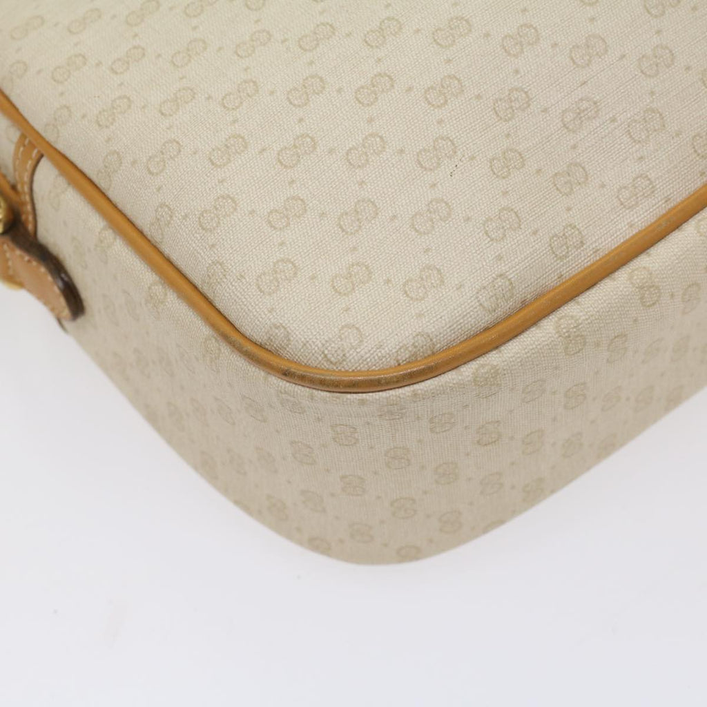 GUCCI Micro GG Canvas Shoulder Bag PVC Leather White 001 123 0439 fm2775