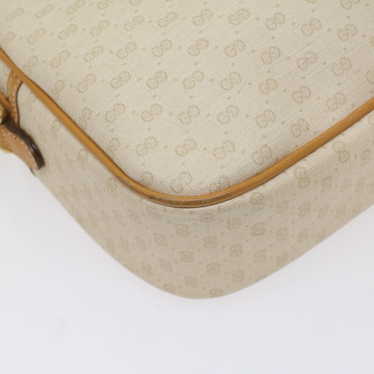 GUCCI Micro GG Canvas Shoulder Bag PVC Leather White 001 123 0439 fm2775