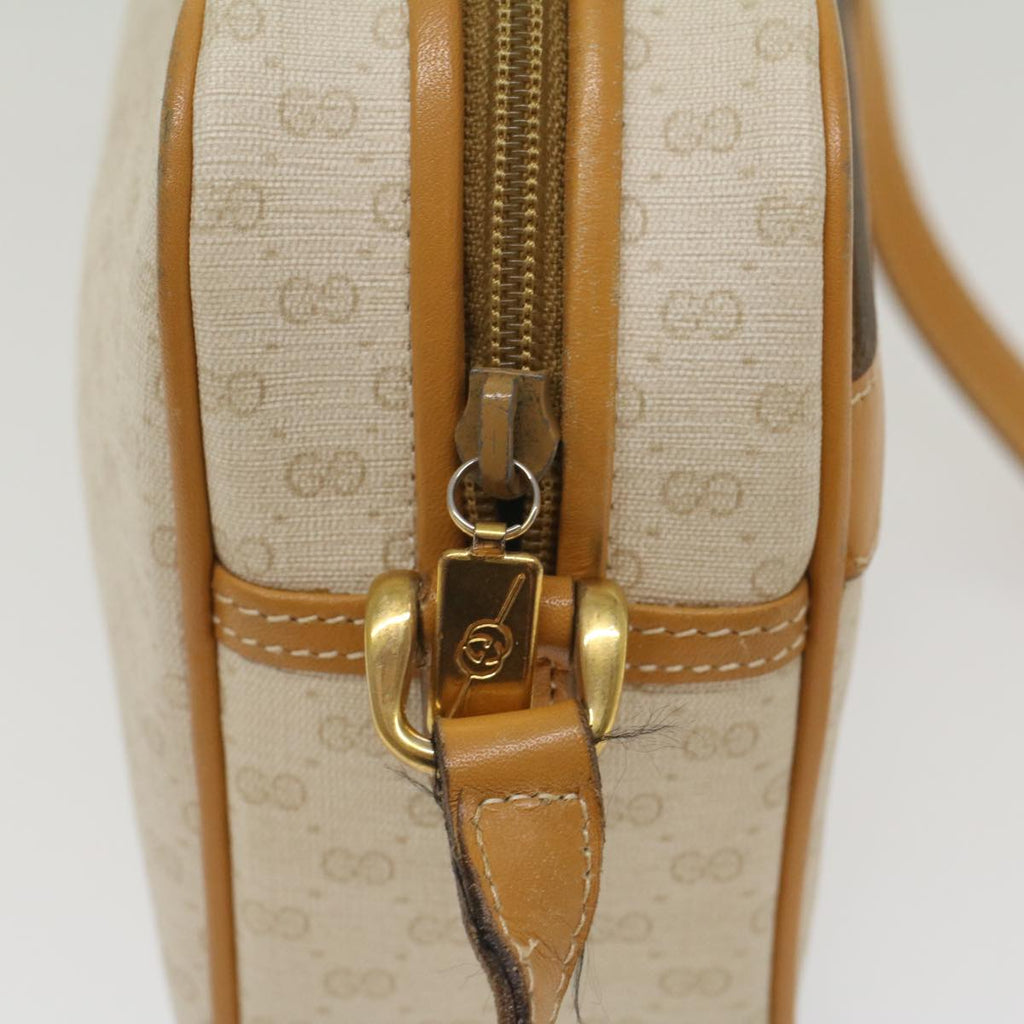 GUCCI Micro GG Canvas Shoulder Bag PVC Leather White 001 123 0439 fm2775