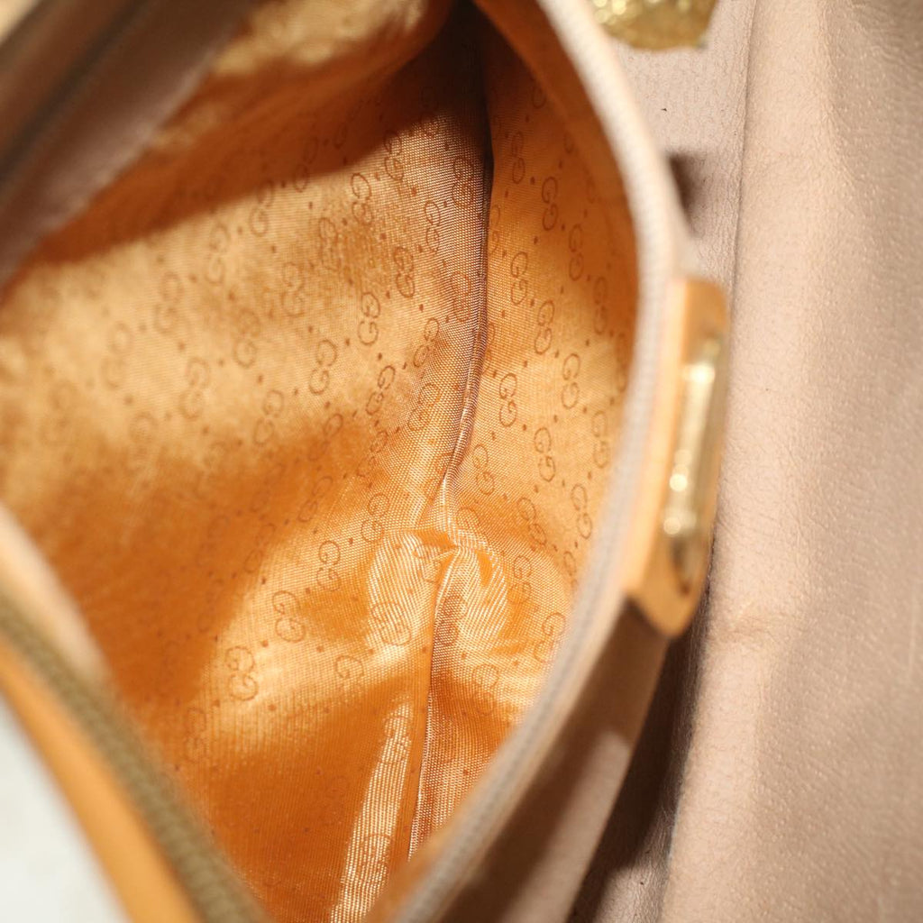 GUCCI Micro GG Canvas Shoulder Bag PVC Leather White 001 123 0439 fm2775
