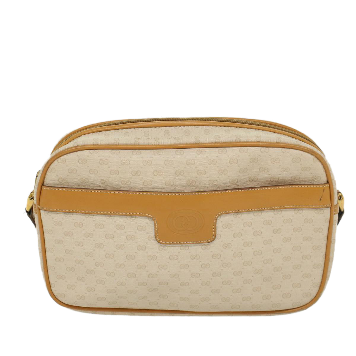 GUCCI Micro GG Canvas Shoulder Bag PVC Leather White 001 123 0439 fm2775