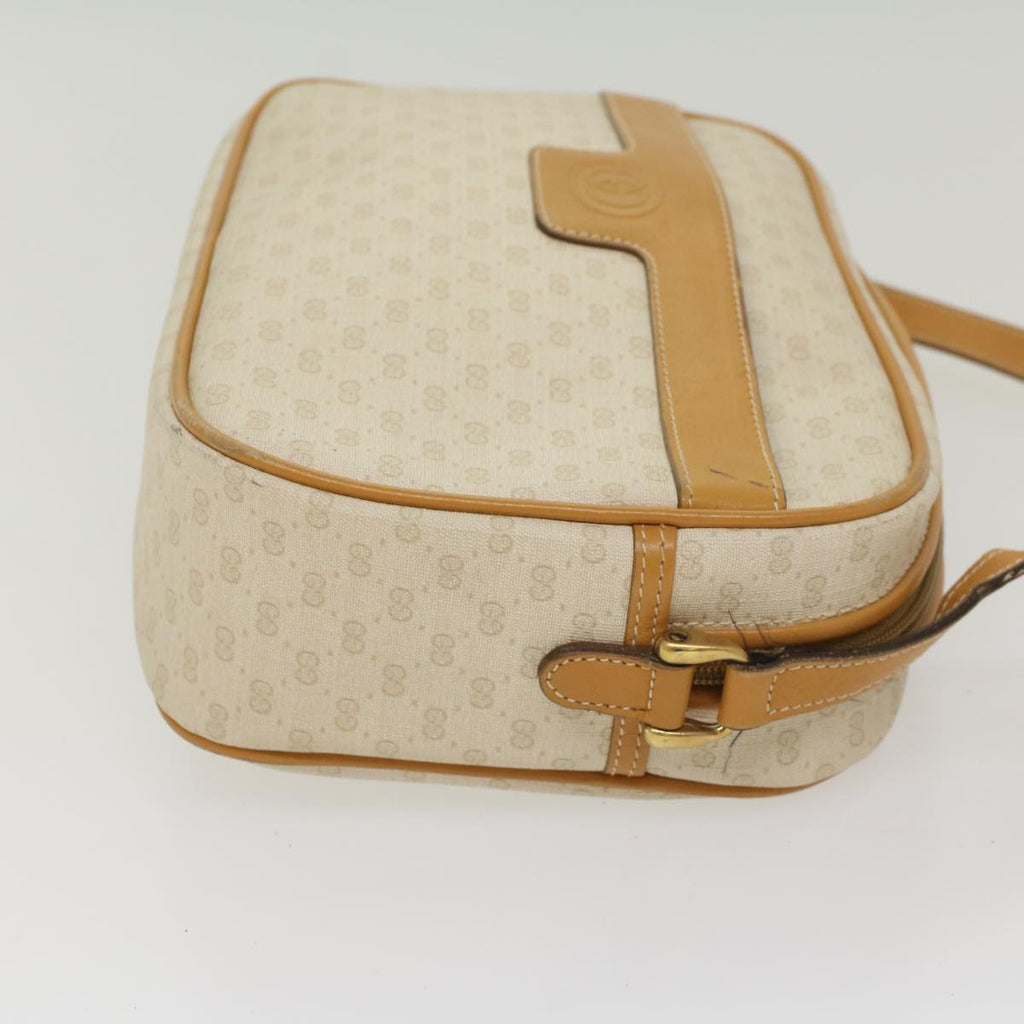 GUCCI Micro GG Canvas Shoulder Bag PVC Leather White 001 123 0439 fm2775