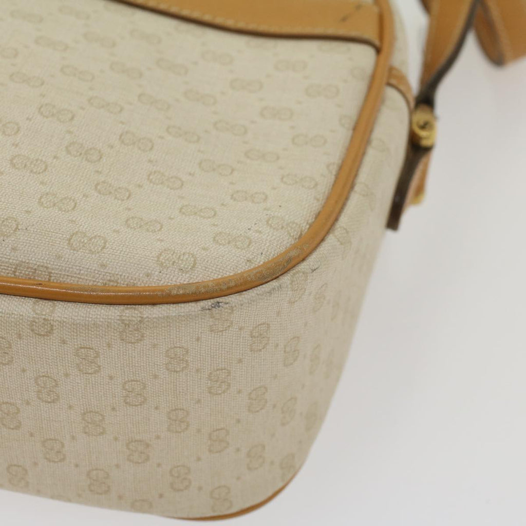 GUCCI Micro GG Canvas Shoulder Bag PVC Leather White 001 123 0439 fm2775