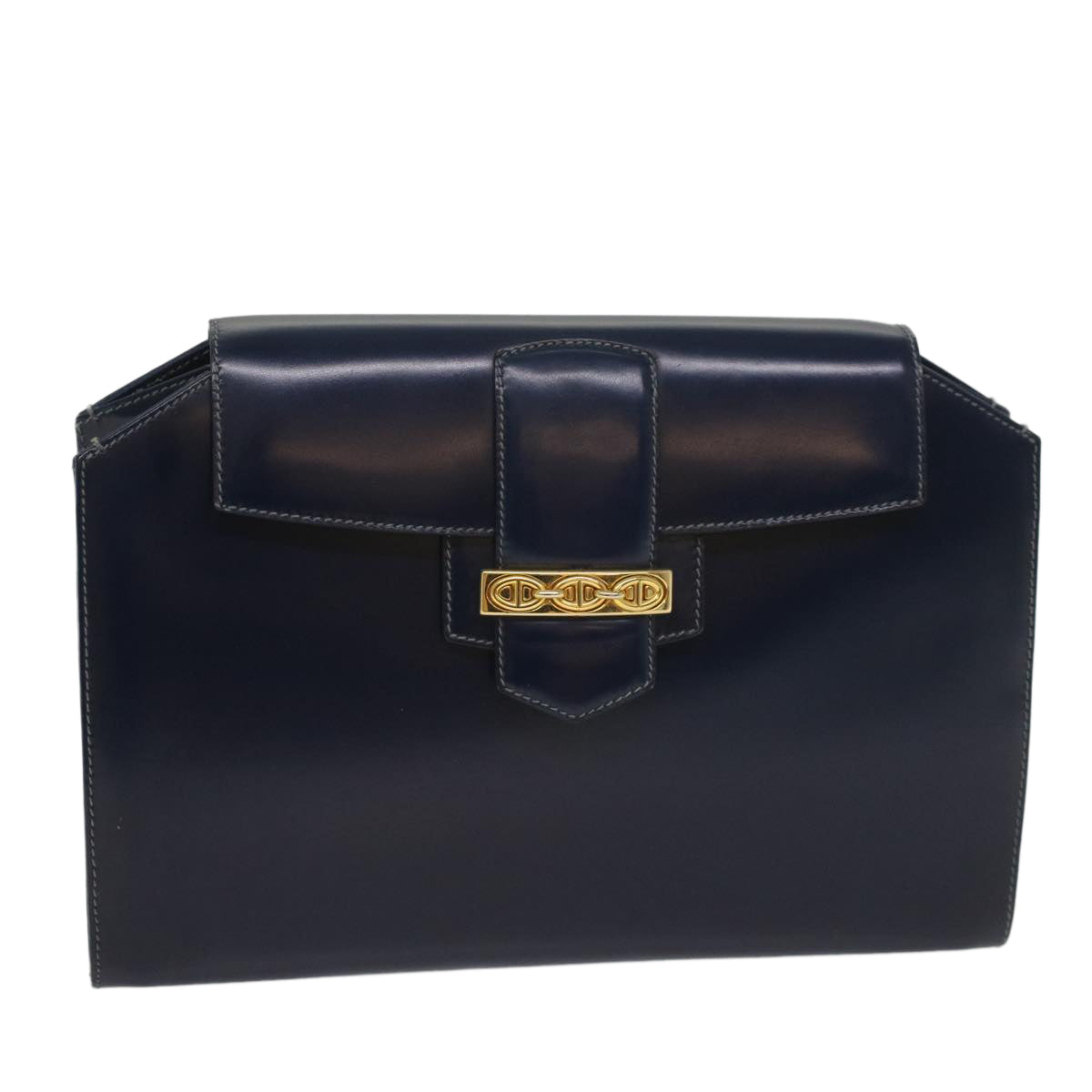 GUCCI Clutch Bag Leather Navy 004 406 0279 fm2776