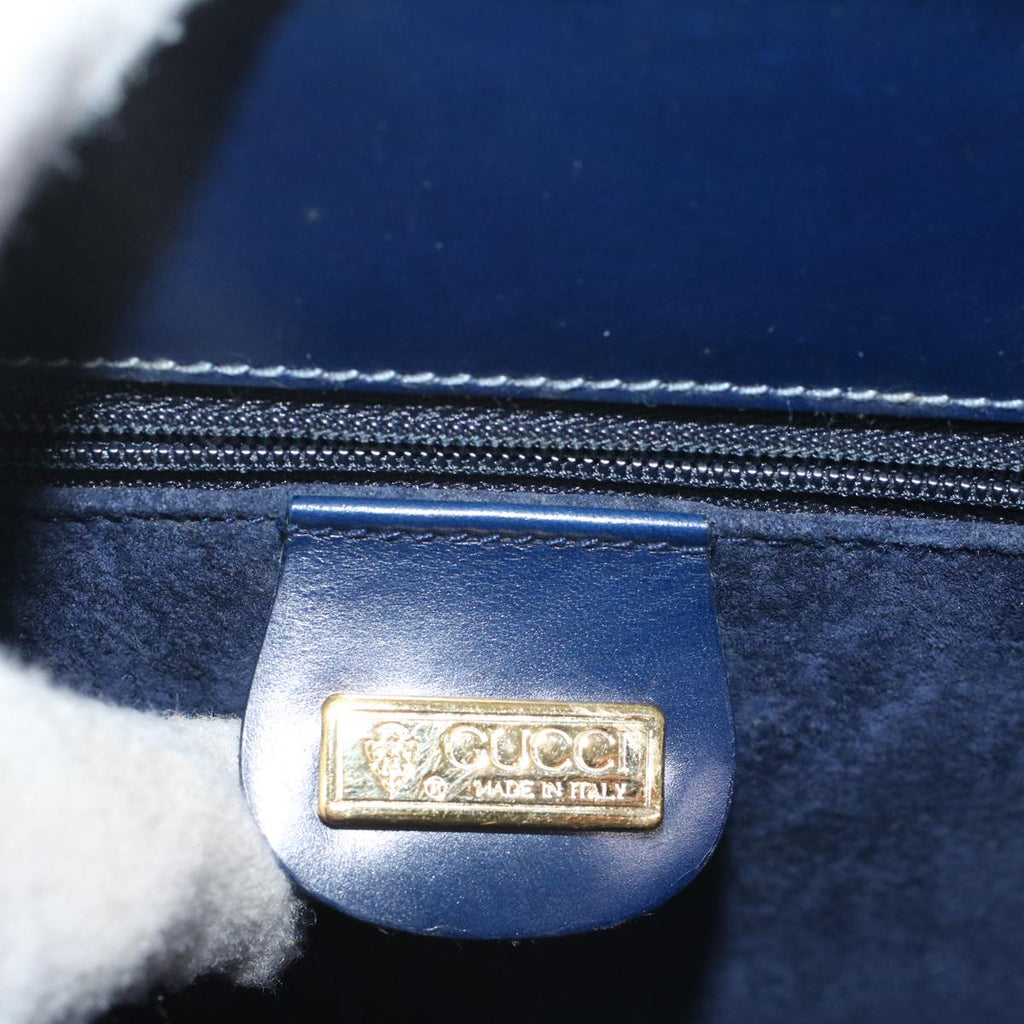 GUCCI Clutch Bag Leather Navy 004 406 0279 fm2776