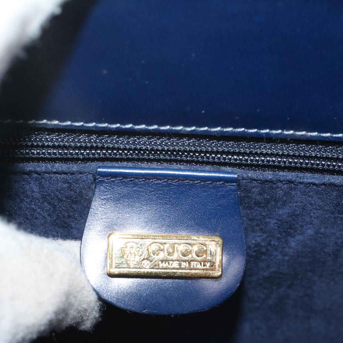 GUCCI Clutch Bag Leather Navy 004 406 0279 fm2776