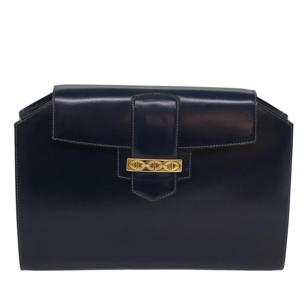 GUCCI Clutch Bag Leather Navy 004 406 0279 fm2776