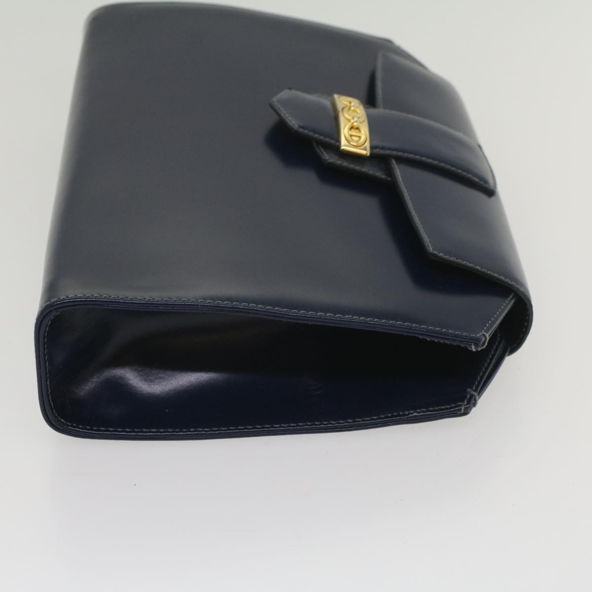 GUCCI Clutch Bag Leather Navy 004 406 0279 fm2776