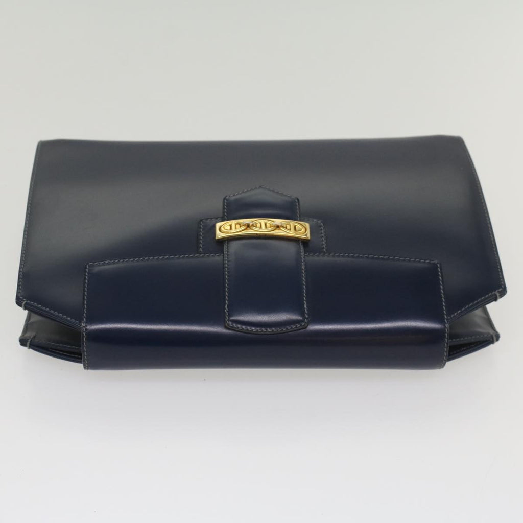GUCCI Clutch Bag Leather Navy 004 406 0279 fm2776