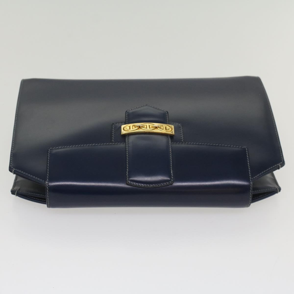 GUCCI Clutch Bag Leather Navy 004 406 0279 fm2776