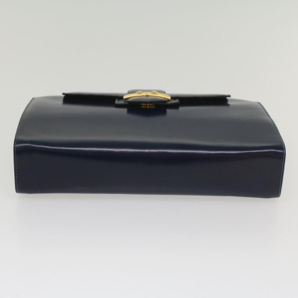 GUCCI Clutch Bag Leather Navy 004 406 0279 fm2776