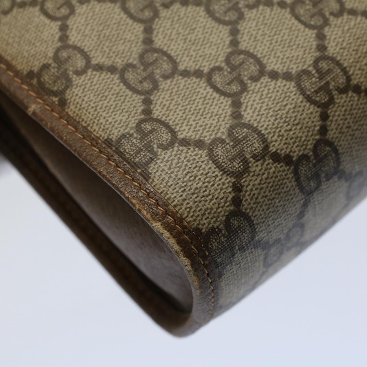 GUCCI GG Supreme Web Sherry Line Clutch Bag Beige Red 89 01 030 fm2777