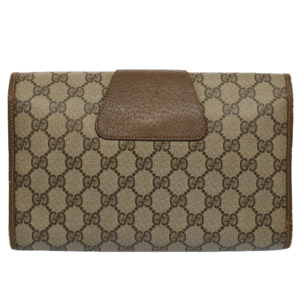 GUCCI GG Supreme Web Sherry Line Clutch Bag Beige Red 89 01 030 fm2777