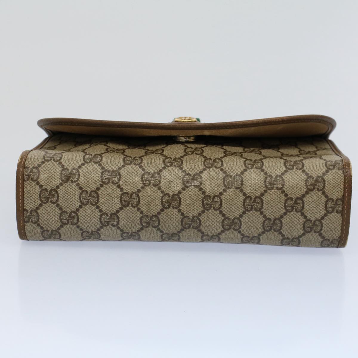 GUCCI GG Supreme Web Sherry Line Clutch Bag Beige Red 89 01 030 fm2777