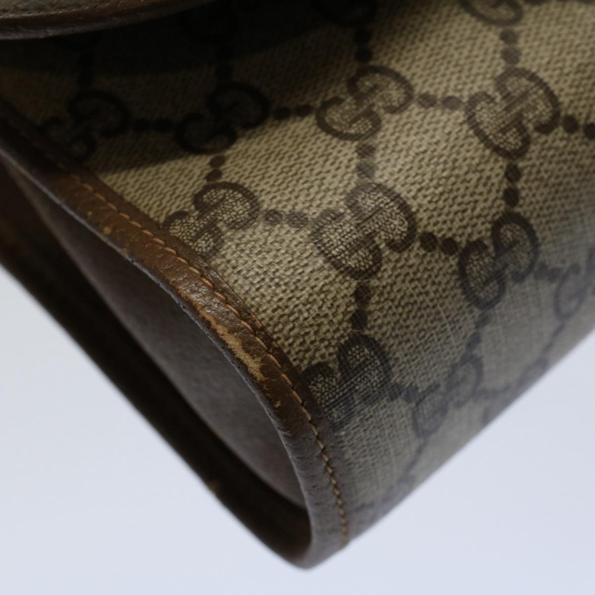 GUCCI GG Supreme Web Sherry Line Clutch Bag Beige Red 89 01 030 fm2777
