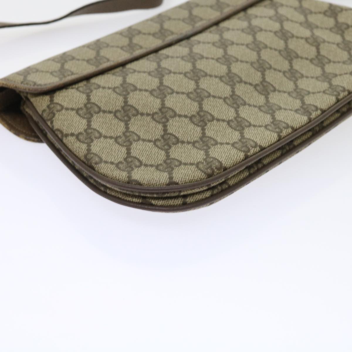 GUCCI GG Supreme Web Sherry Line Shoulder Bag Green Beige 10 02 051 fm2778