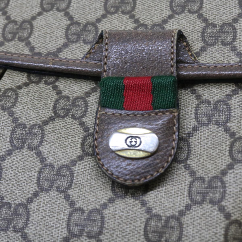 GUCCI GG Supreme Web Sherry Line Shoulder Bag Green Beige 10 02 051 fm2778