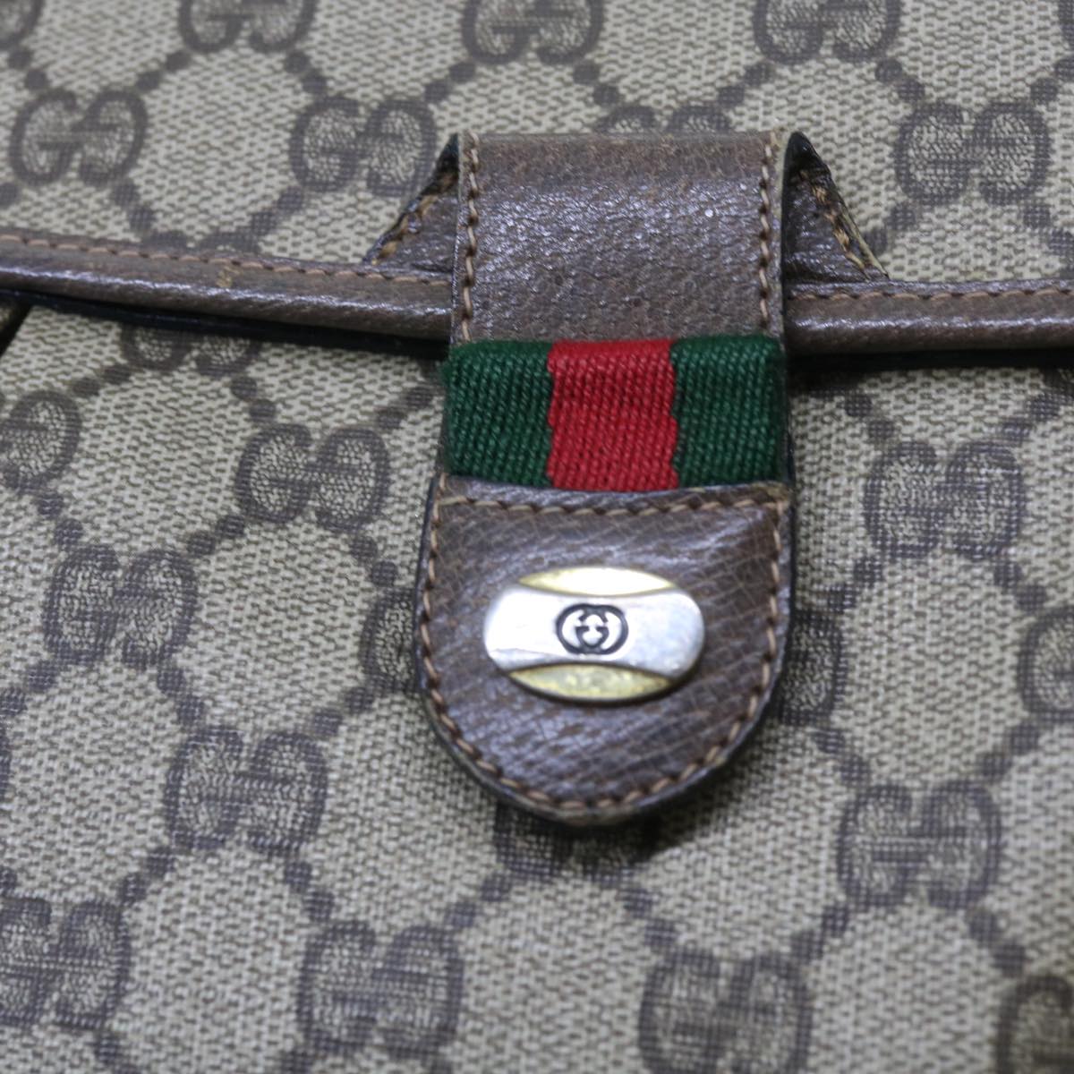 GUCCI GG Supreme Web Sherry Line Shoulder Bag Green Beige 10 02 051 fm2778