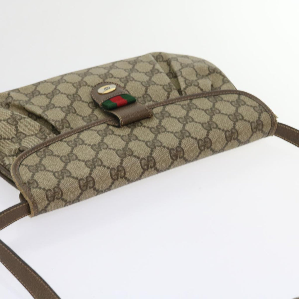 GUCCI GG Supreme Web Sherry Line Shoulder Bag Green Beige 10 02 051 fm2778