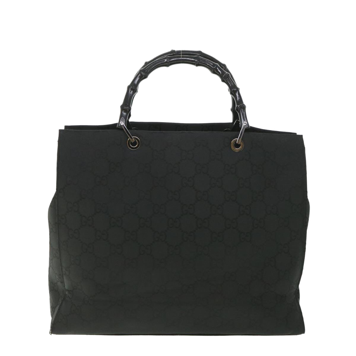 GUCCI GG Canvas Bamboo Hand Bag Black 002 1015 fm2780