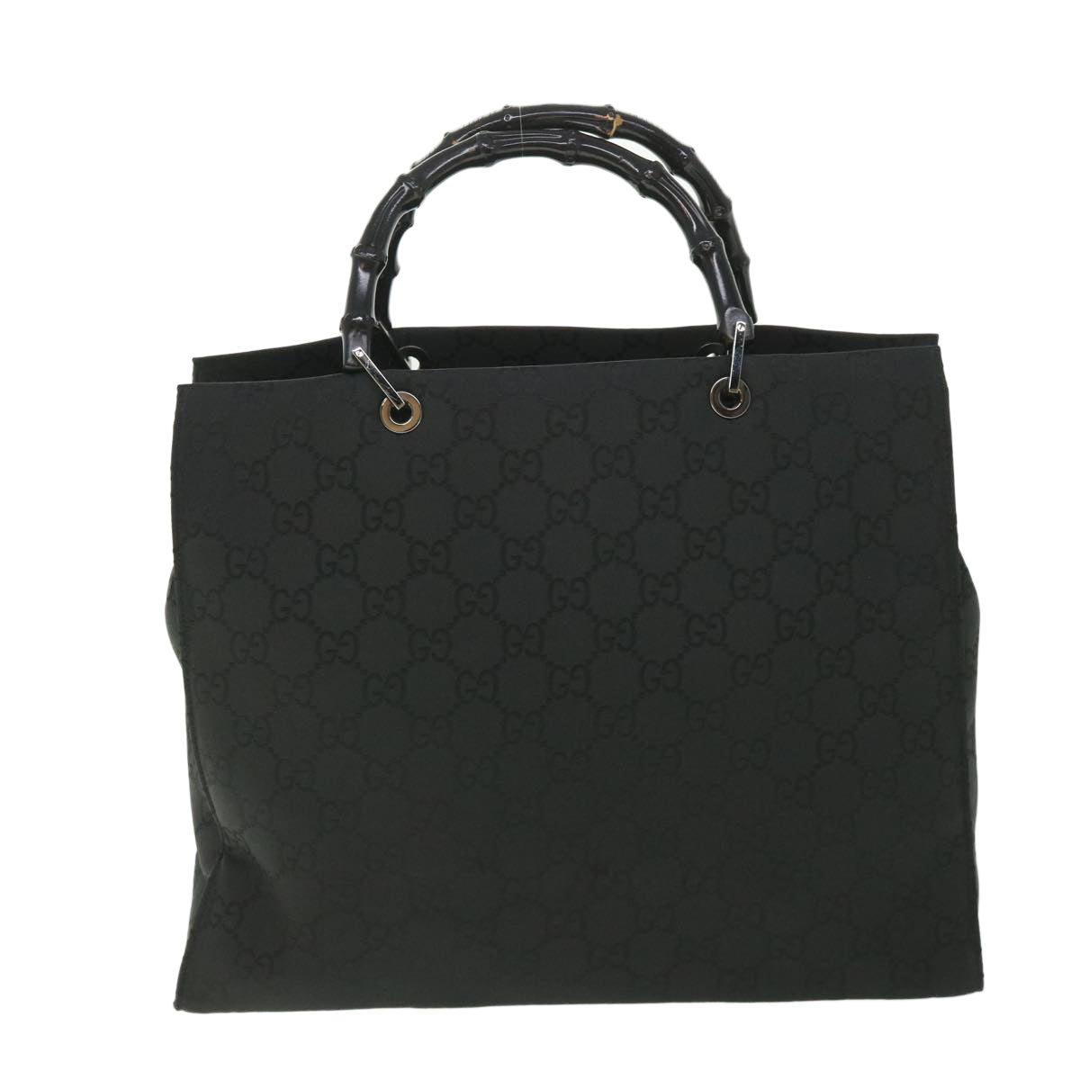 GUCCI GG Canvas Bamboo Hand Bag Black 002 1015 fm2780