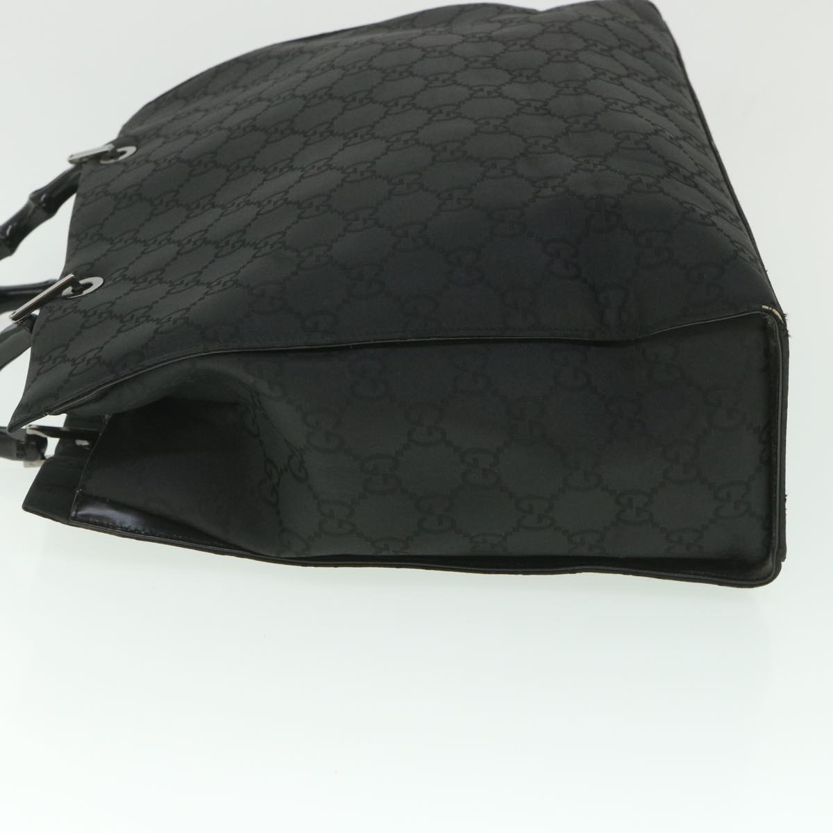 GUCCI GG Canvas Bamboo Hand Bag Black 002 1015 fm2780
