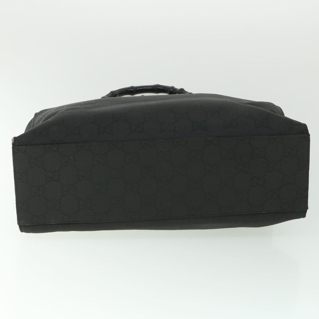 GUCCI GG Canvas Bamboo Hand Bag Black 002 1015 fm2780