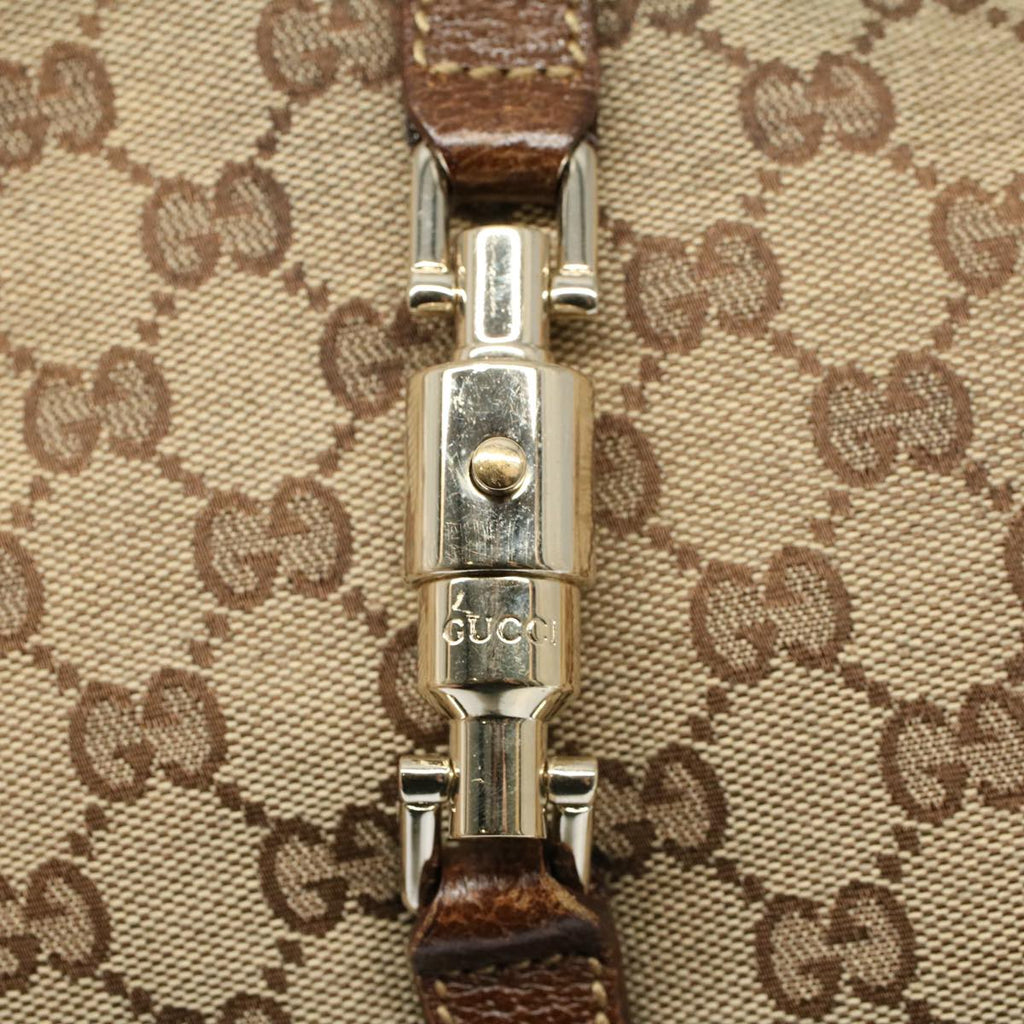 GUCCI GG Canvas Jackie Shoulder Bag Beige 120888 fm2784