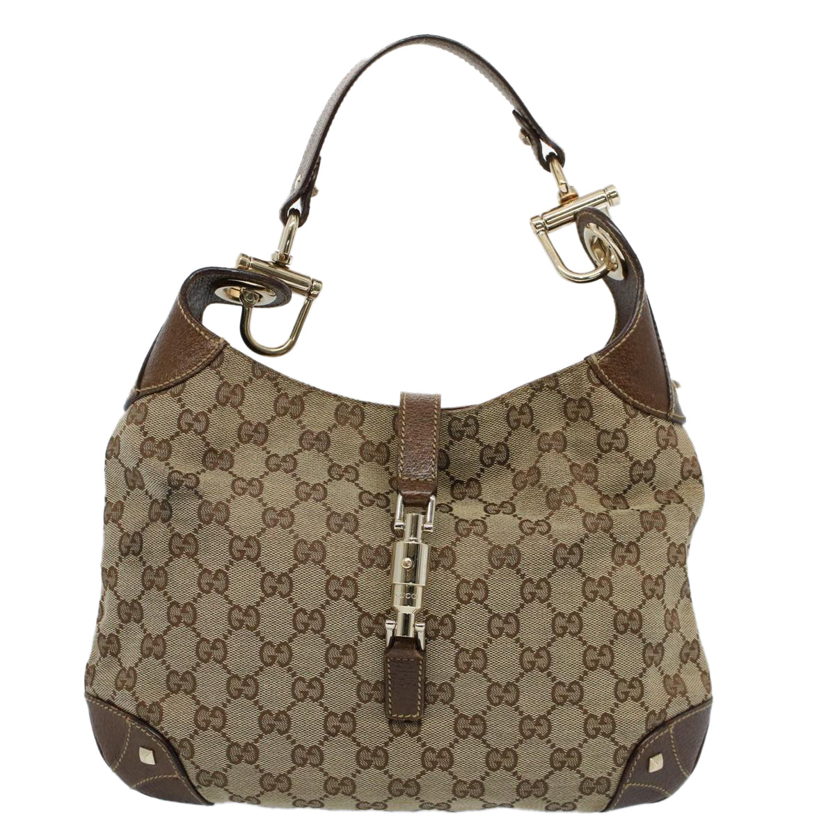 GUCCI GG Canvas Jackie Shoulder Bag Beige 120888 fm2784