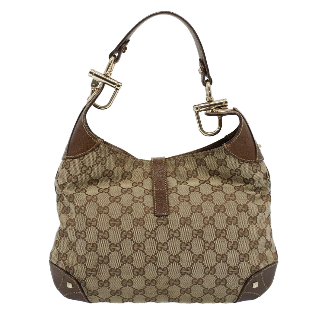 GUCCI GG Canvas Jackie Shoulder Bag Beige 120888 fm2784