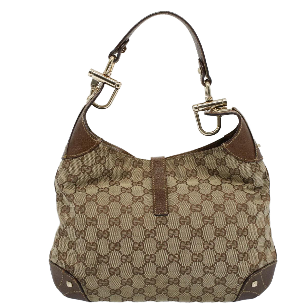GUCCI GG Canvas Jackie Shoulder Bag Beige 120888 fm2784