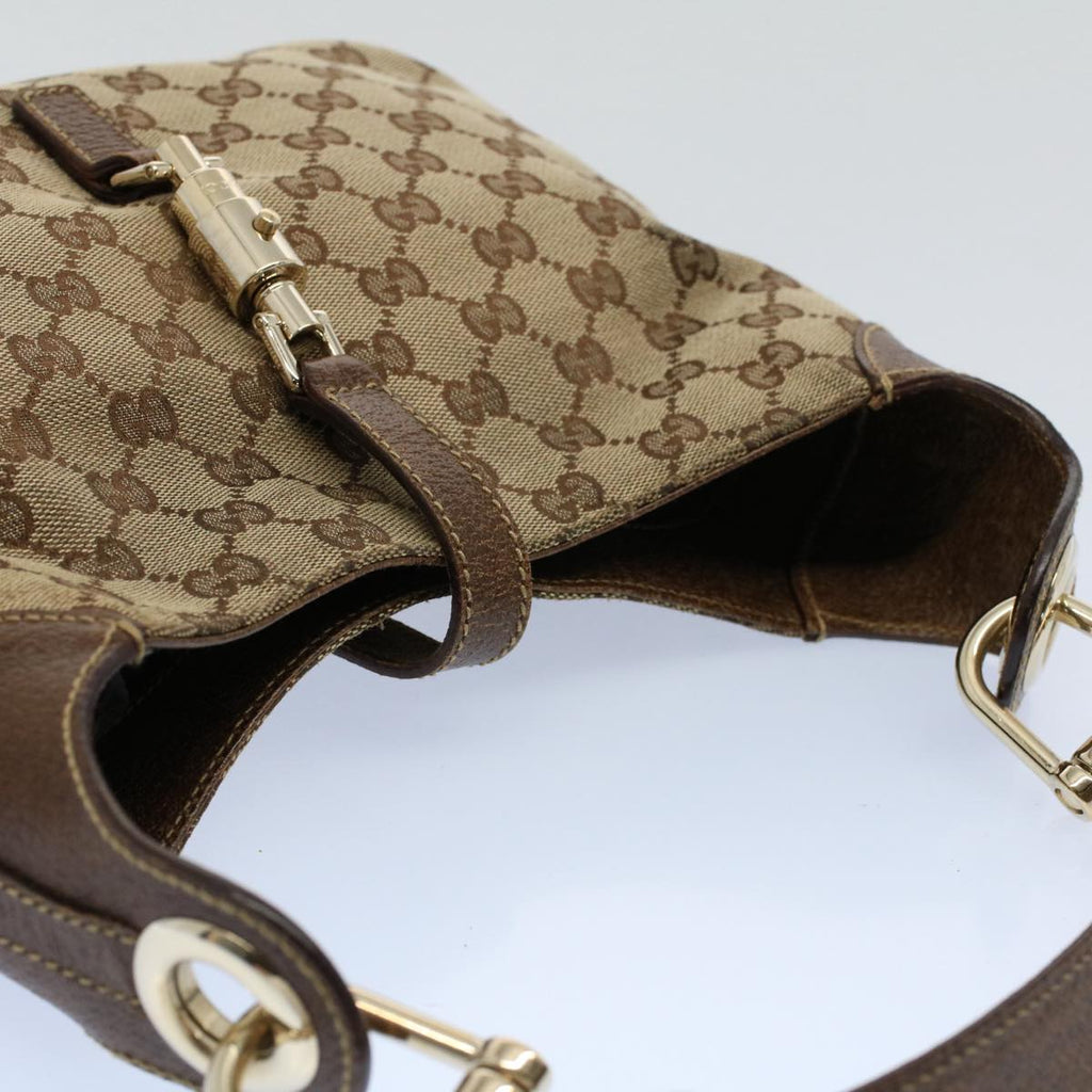 GUCCI GG Canvas Jackie Shoulder Bag Beige 120888 fm2784