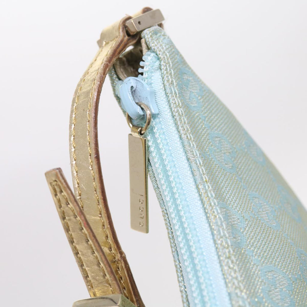 GUCCI GG Canvas Accessory Pouch Turquoise Blue 005 0813 fm2785