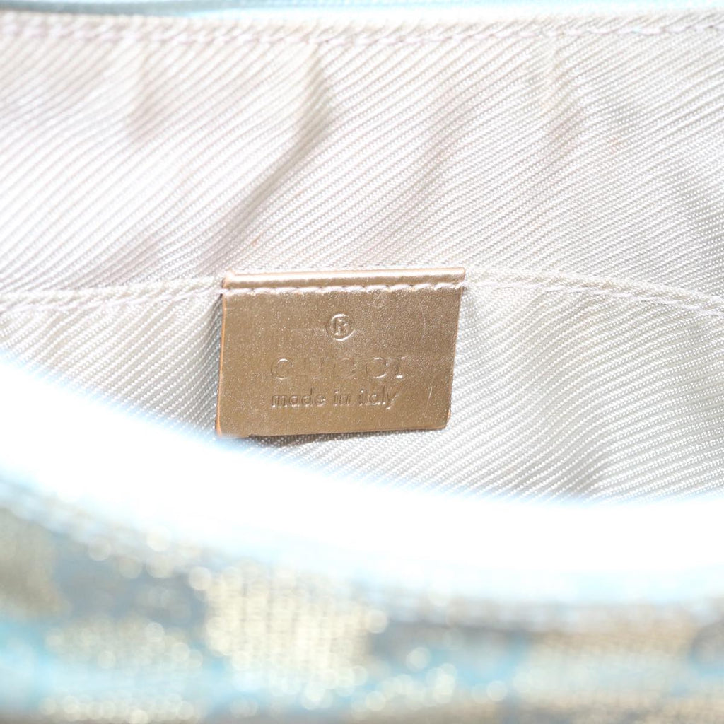 GUCCI GG Canvas Accessory Pouch Turquoise Blue 005 0813 fm2785