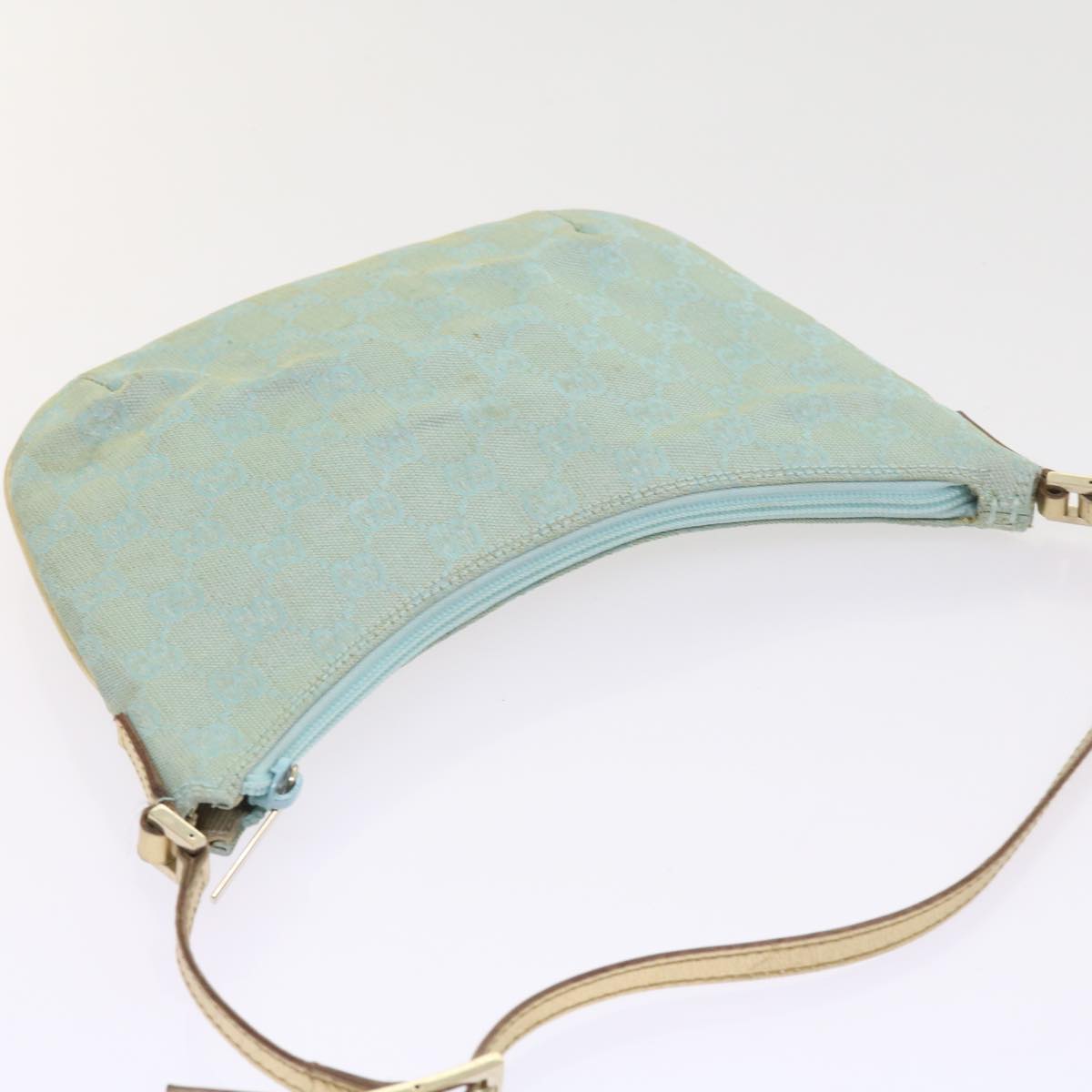 GUCCI GG Canvas Accessory Pouch Turquoise Blue 005 0813 fm2785