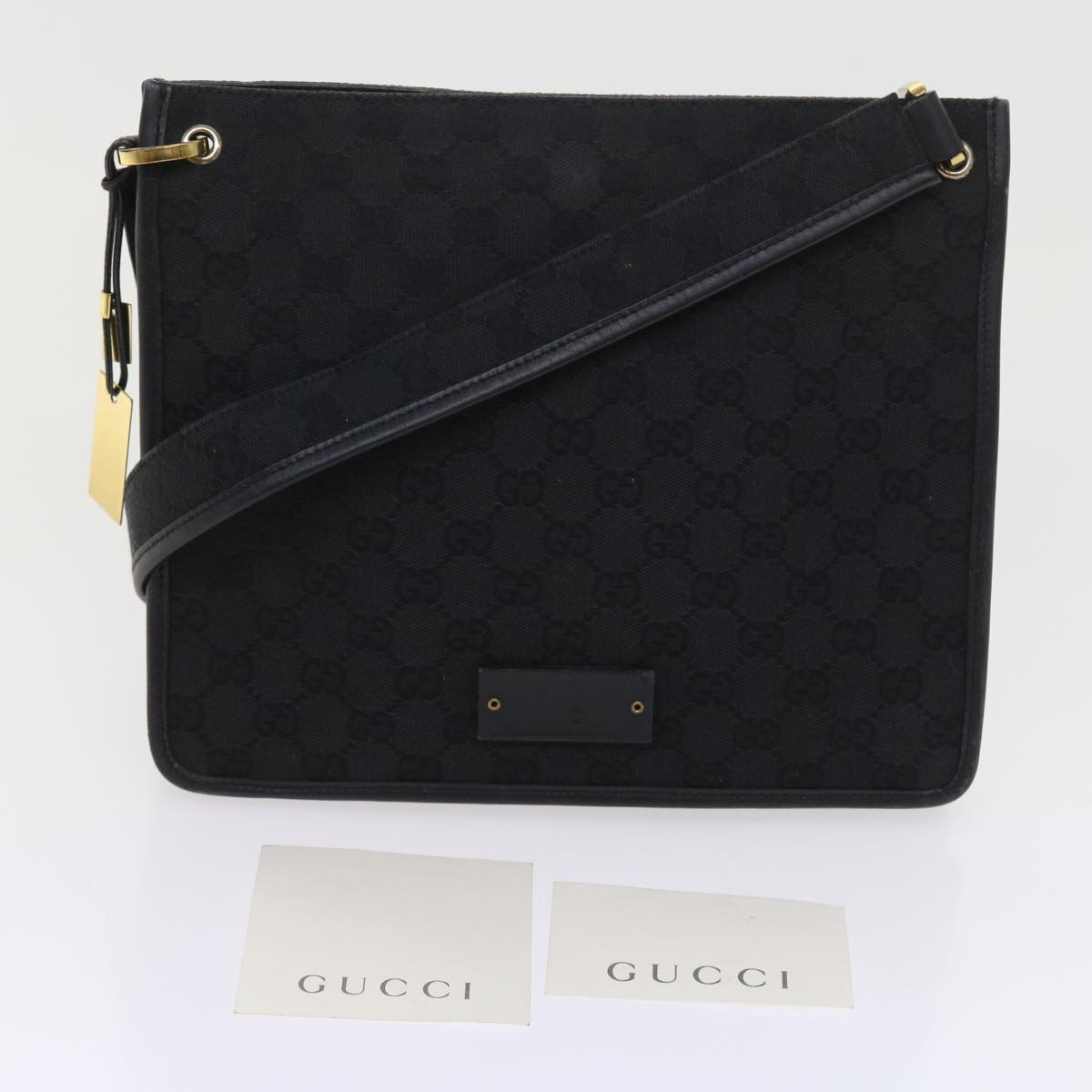 GUCCI GG Canvas Shoulder Bag Black 91762 fm2789