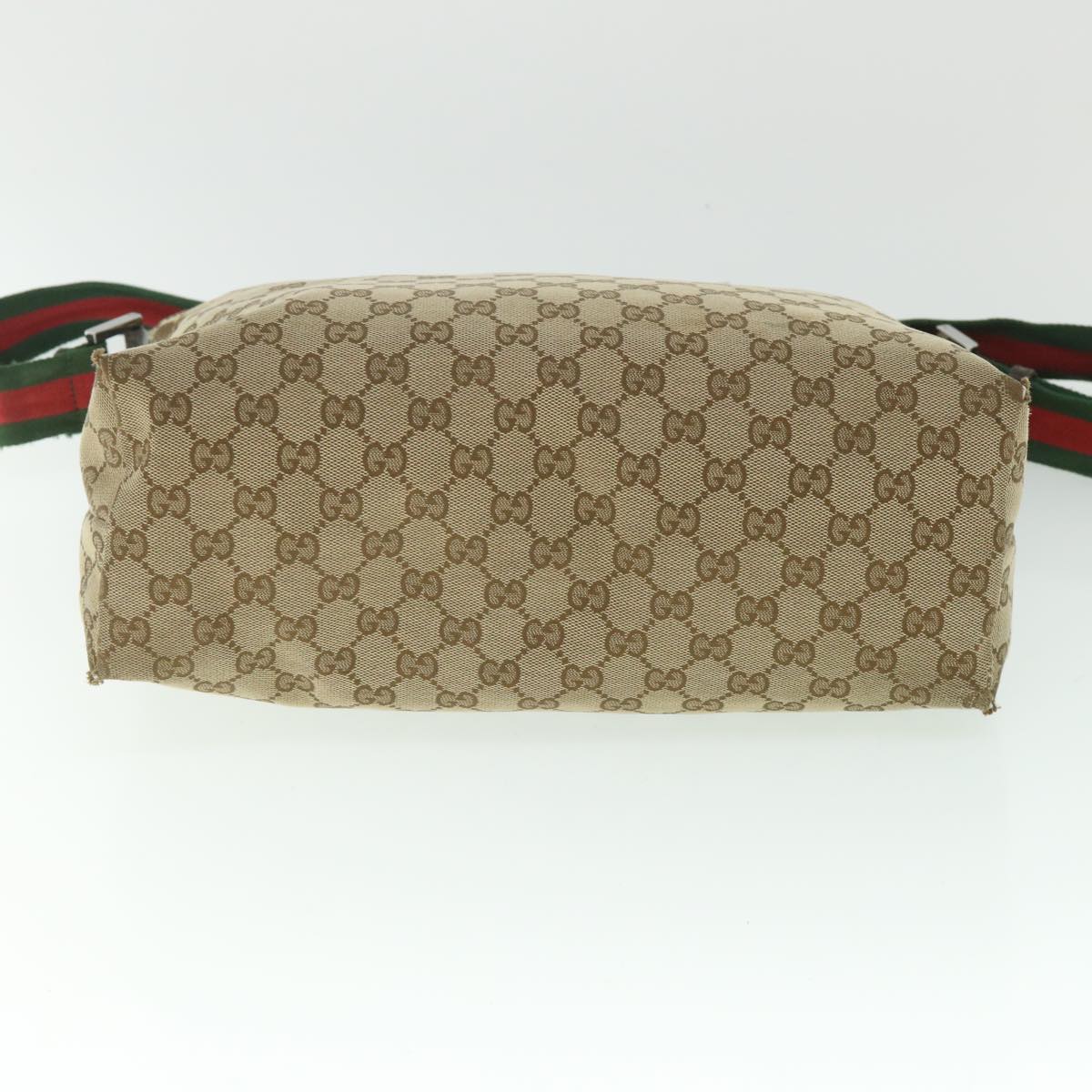 GUCCI GG Canvas Web Sherry Line Shoulder Bag Beige Red Green 189751 fm2790