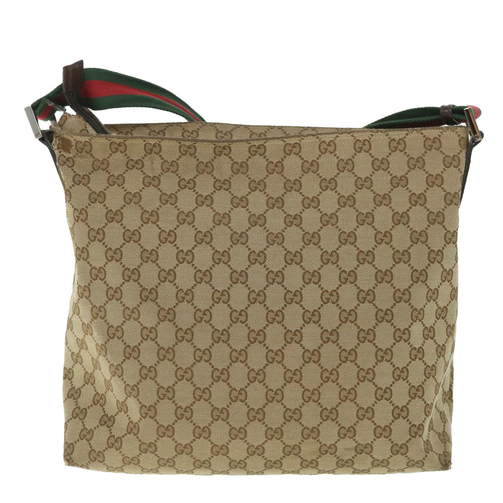 GUCCI GG Canvas Web Sherry Line Shoulder Bag Beige Red Green 189751 fm2790