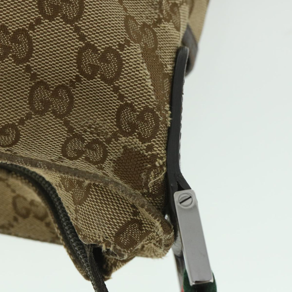 GUCCI GG Canvas Web Sherry Line Shoulder Bag Beige Red Green 189751 fm2790