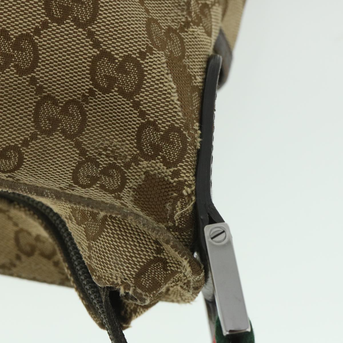 GUCCI GG Canvas Web Sherry Line Shoulder Bag Beige Red Green 189751 fm2790