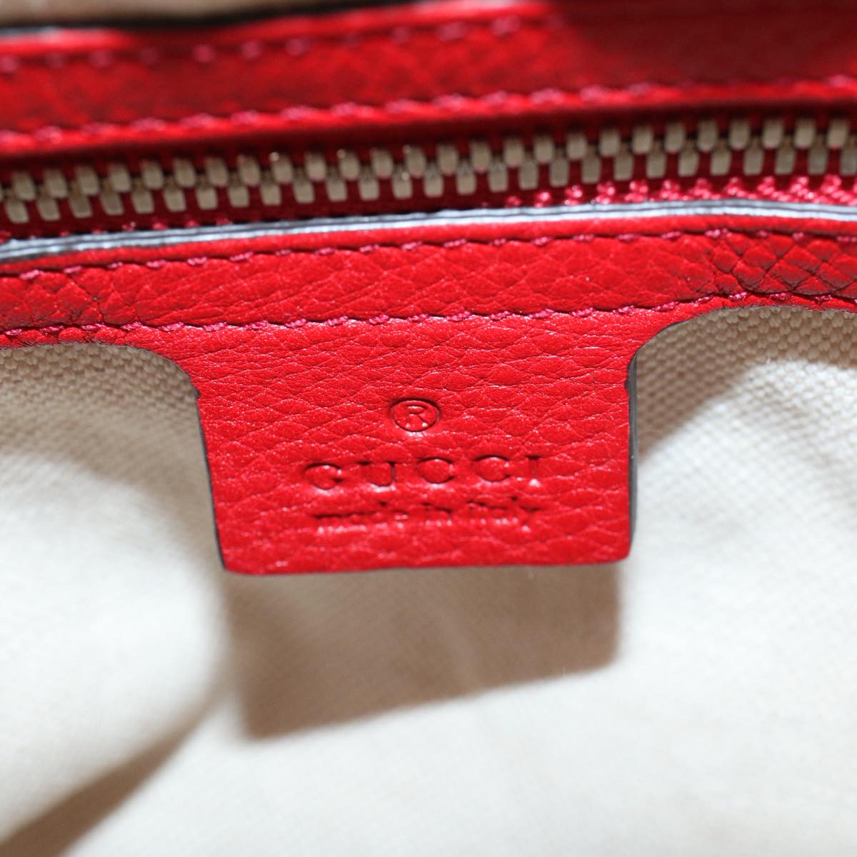 GUCCI Soho Backpack Leather Red 368588 fm2801