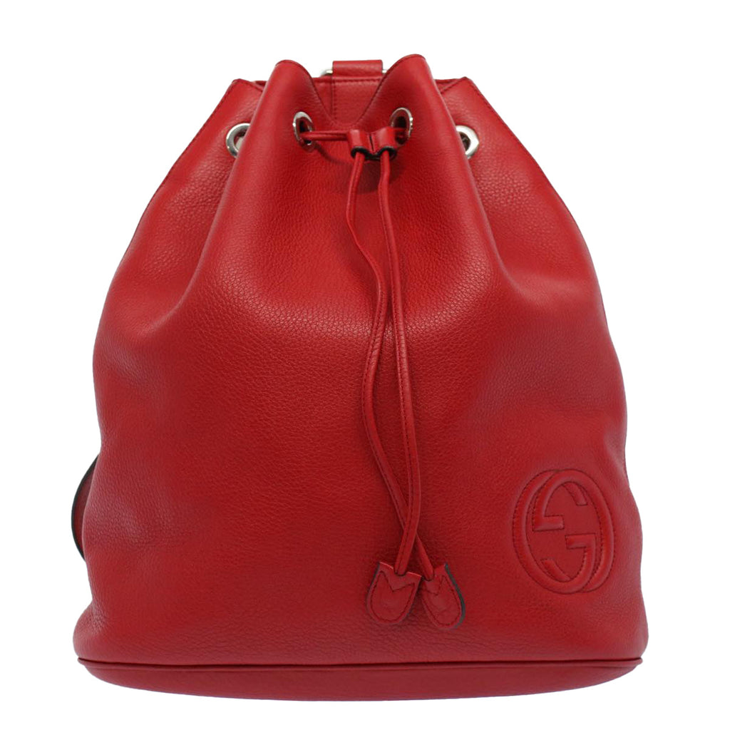 GUCCI Soho Backpack Leather Red 368588 fm2801