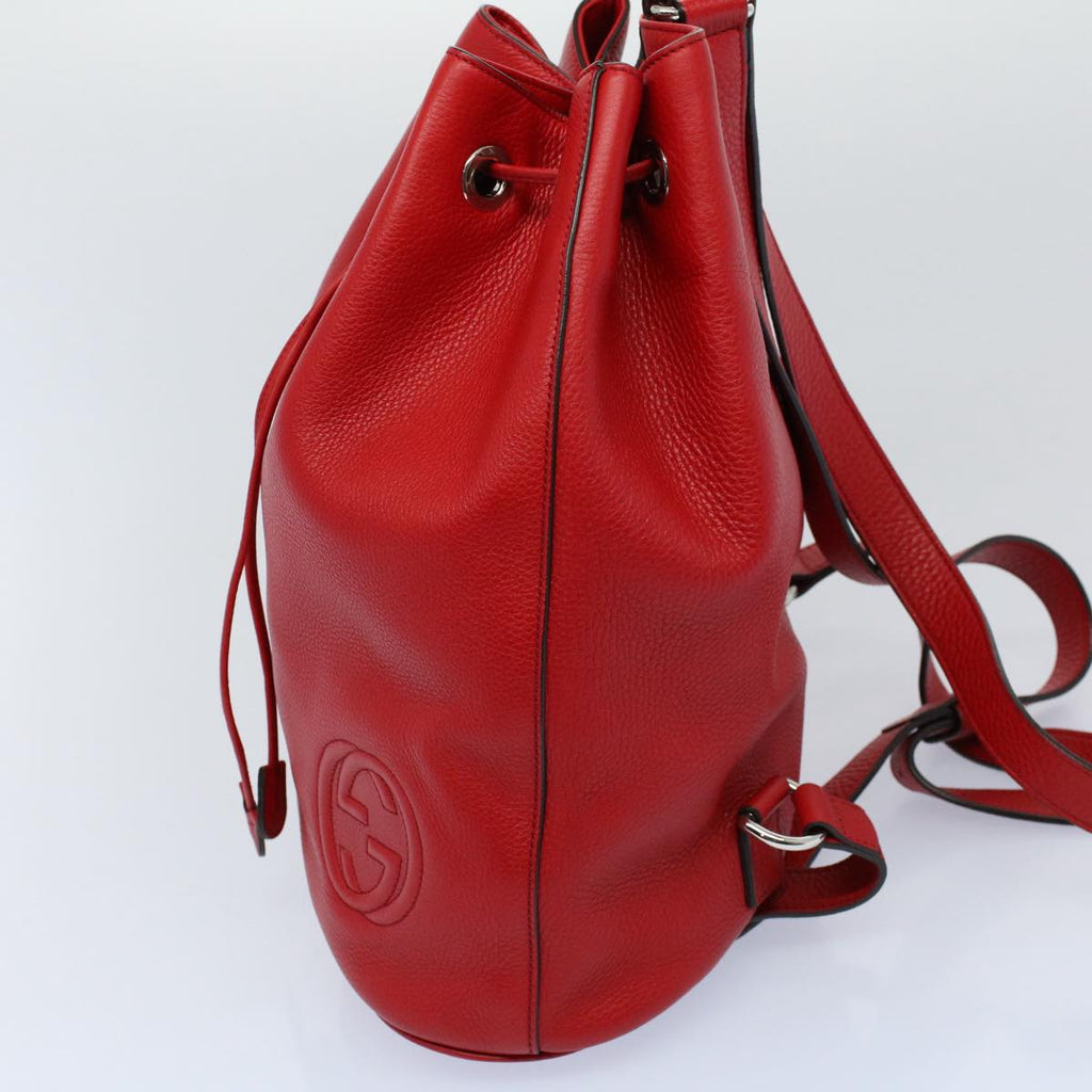 GUCCI Soho Backpack Leather Red 368588 fm2801