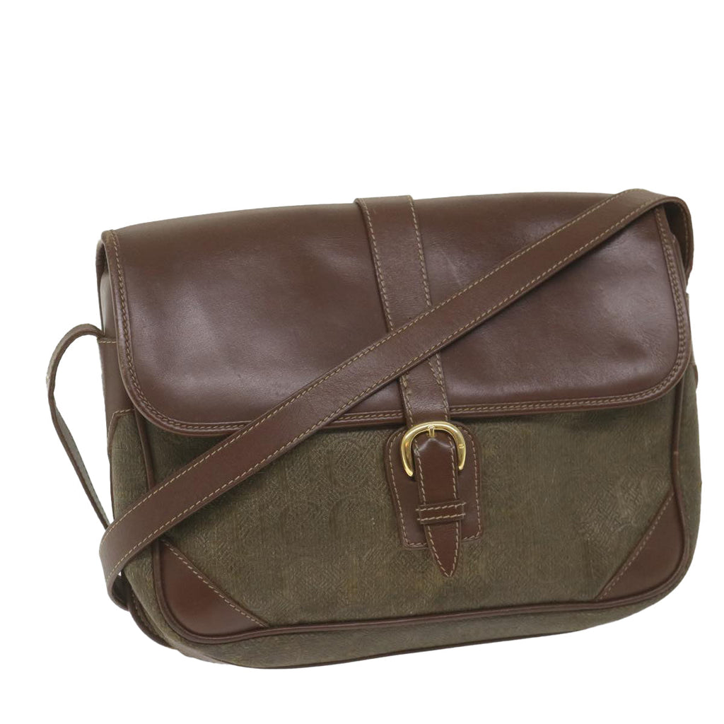 GUCCI Shoulder Bag Canvas Leather Beige Brown fm2880