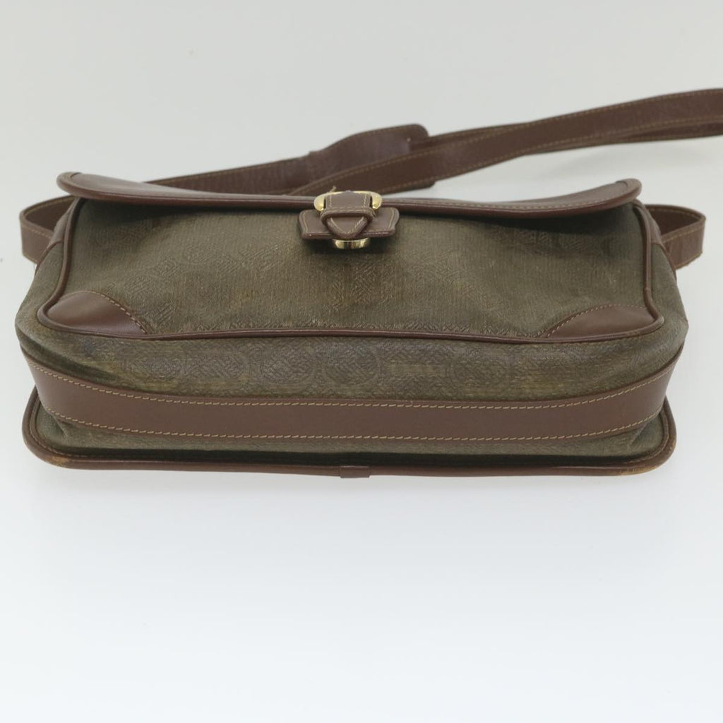 GUCCI Shoulder Bag Canvas Leather Beige Brown fm2880