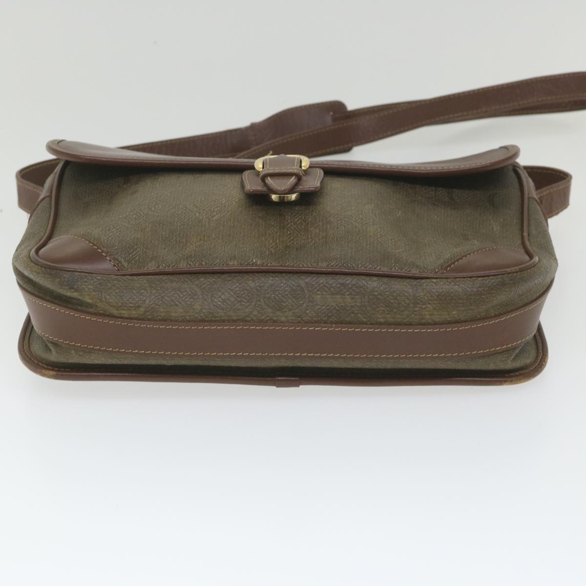GUCCI Shoulder Bag Canvas Leather Beige Brown fm2880