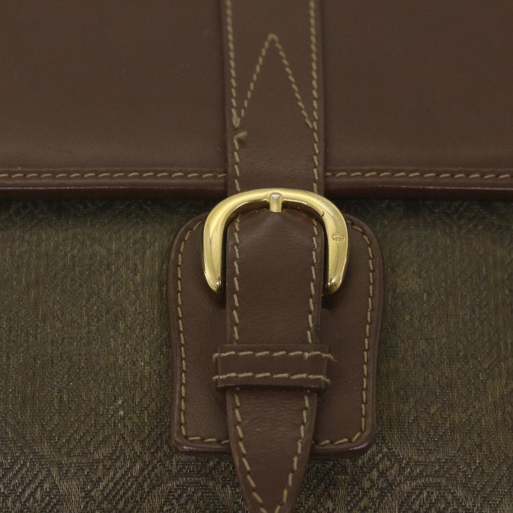 GUCCI Shoulder Bag Canvas Leather Beige Brown fm2880